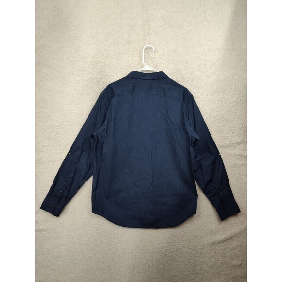 Old Navy Men Shirt Large Blue Cotton Blend Long Sleeve Button Down Regular Fit - Picture 10 of 16